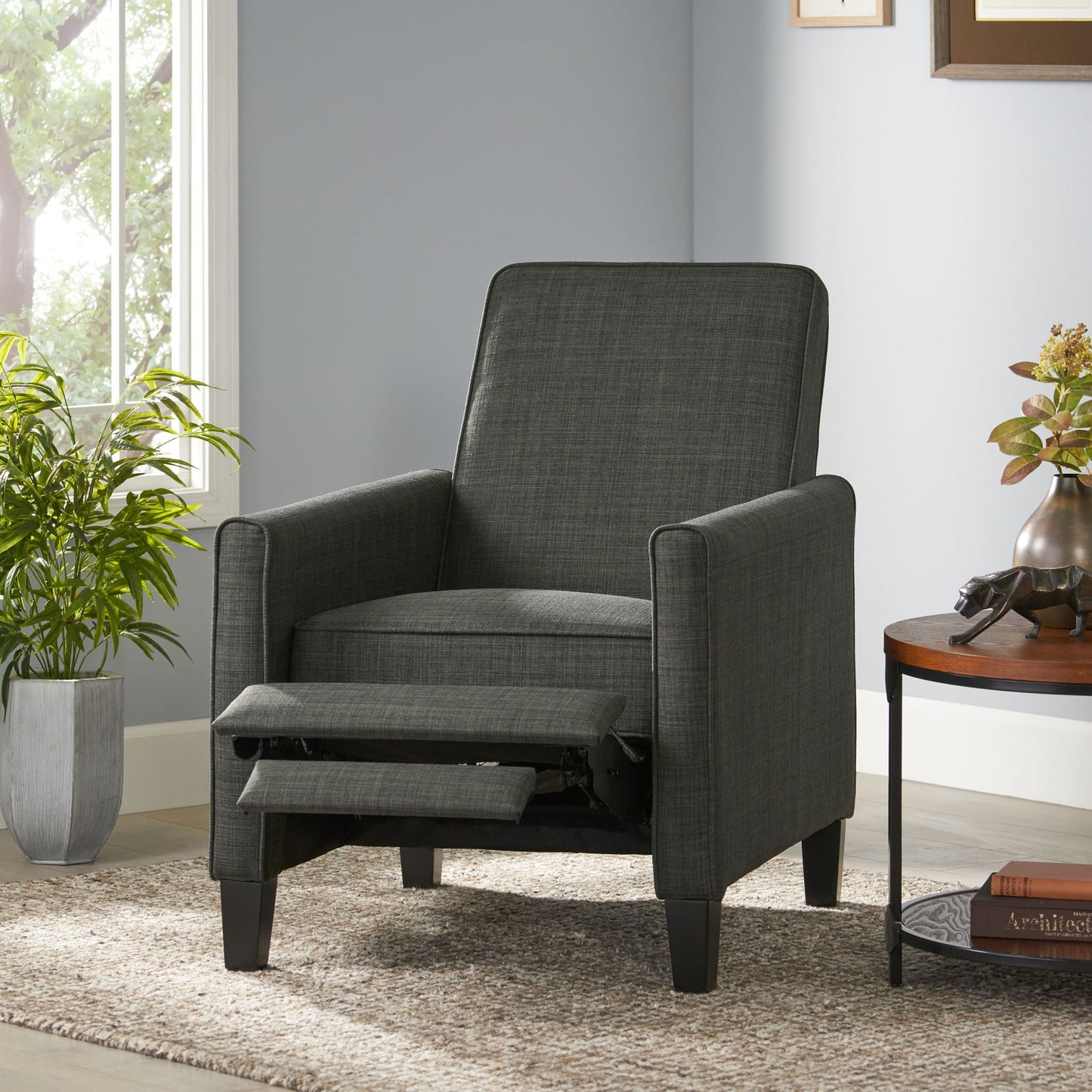 Upholstered Push Back Recliner Chair For Living Room