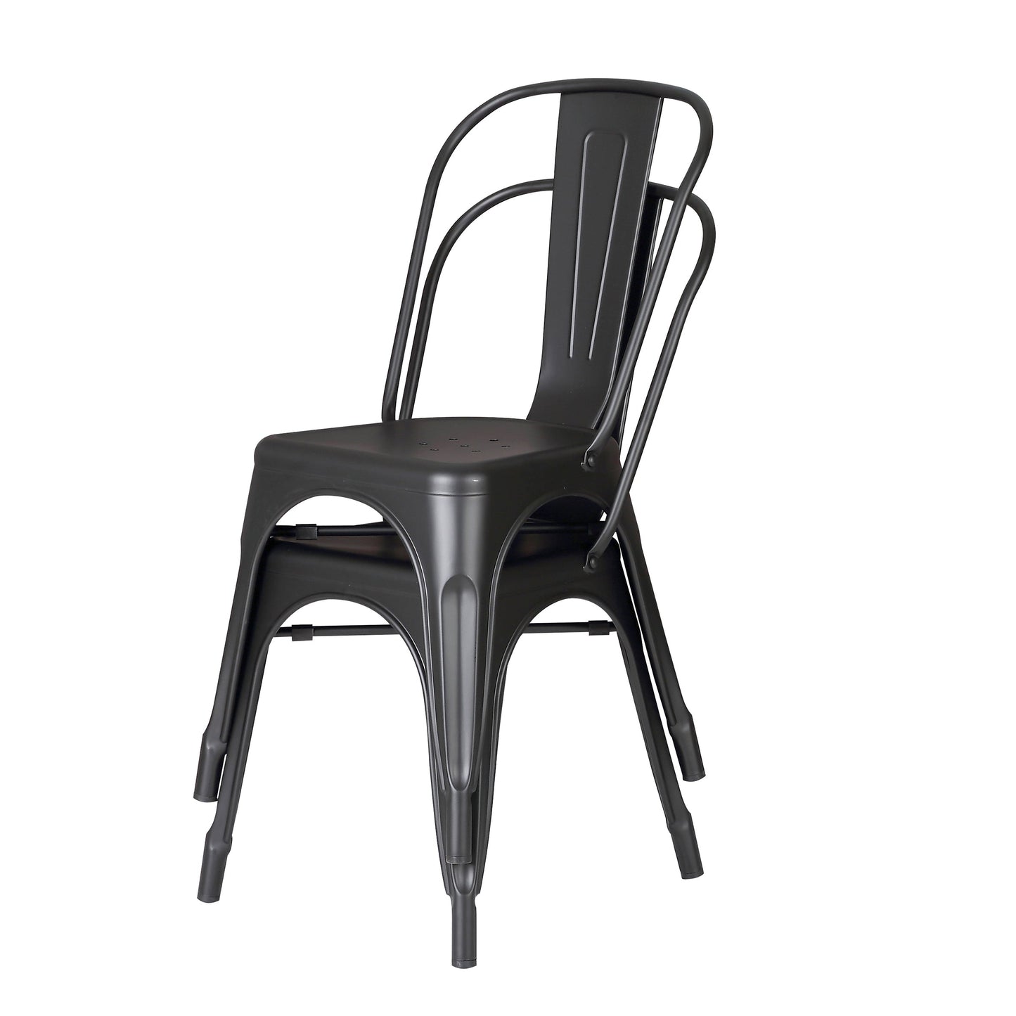 Set of 4 Stackable Metal Dining Chairs