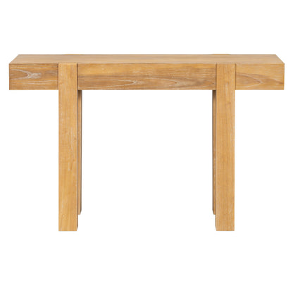 TREXM Rustic Minimalist Console Table with Hidden Drawer