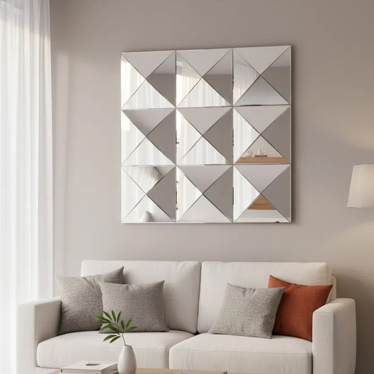 3D Mirror Wall Decor Beveled Glass Wall Mirror