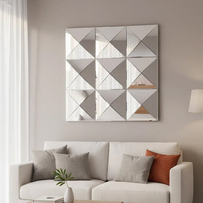 3D Mirror Wall Decor Beveled Glass Wall Mirror