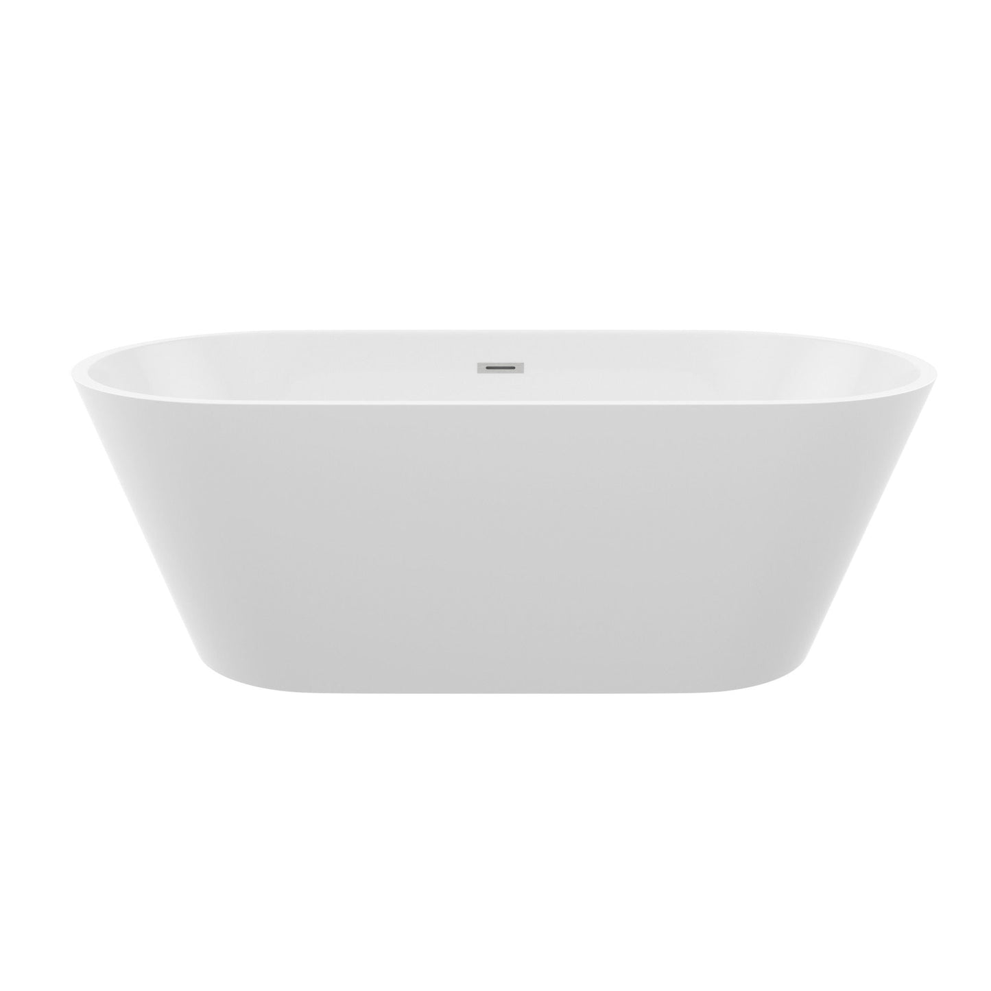 Gloss Freestanding Bathtub With Drain, Stand Alone Soaking Tub