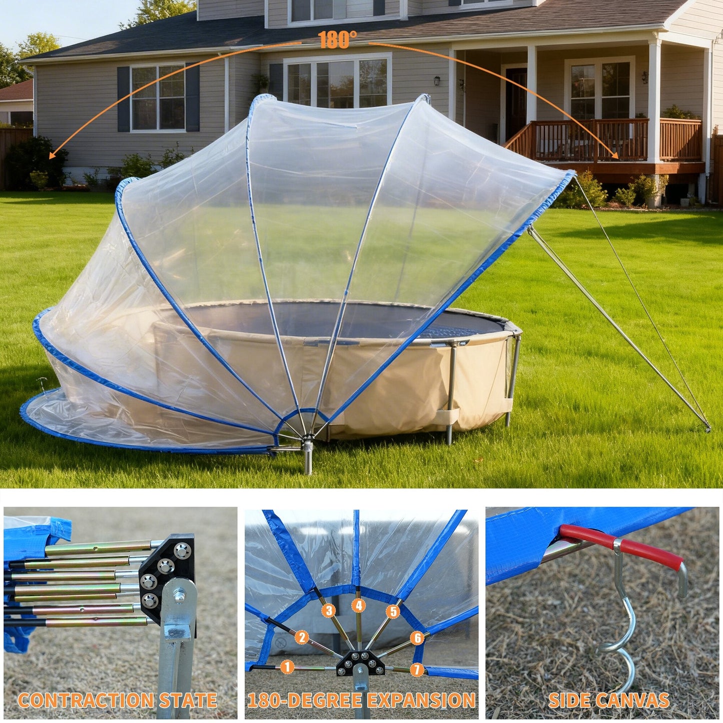 18ft Ground-Mounted Retractable Pool Cover