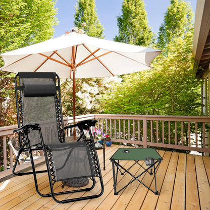 Portable Folding Camping Table with Cup Holders & Carry Bag