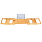Bathtub Caddy Tray Crafted Bamboo Bath Tray Table Extendable Reading Rack Tablet Phone Holder Wine Glass Holder Shelf Desk Bathroom Spa