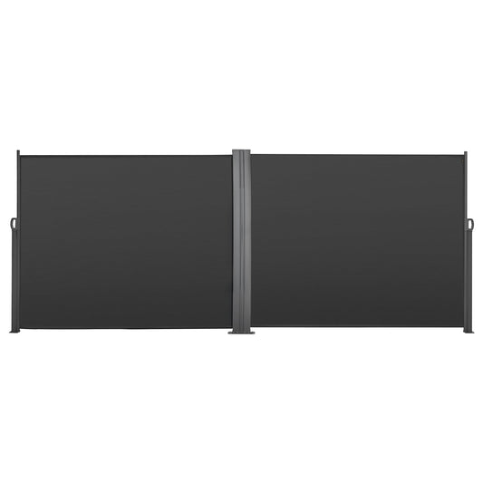 Retractable Side Awning, 71" x 236" Patio Screen with Waterproof Polyester Fabric