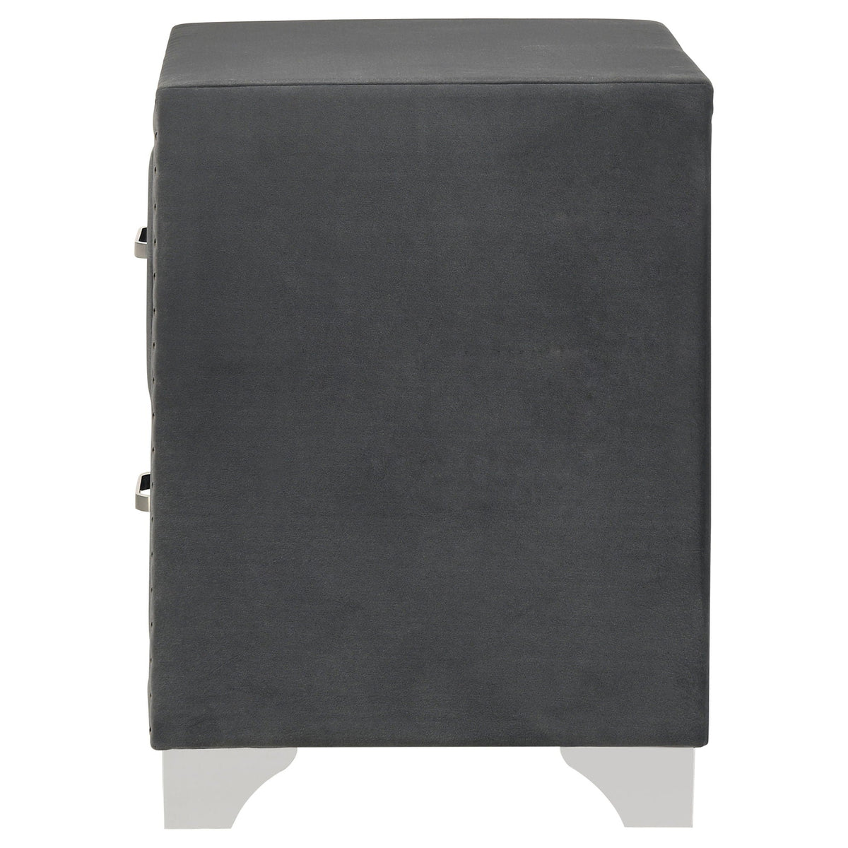 Melody Upholstered 2-drawer Nightstand Grey