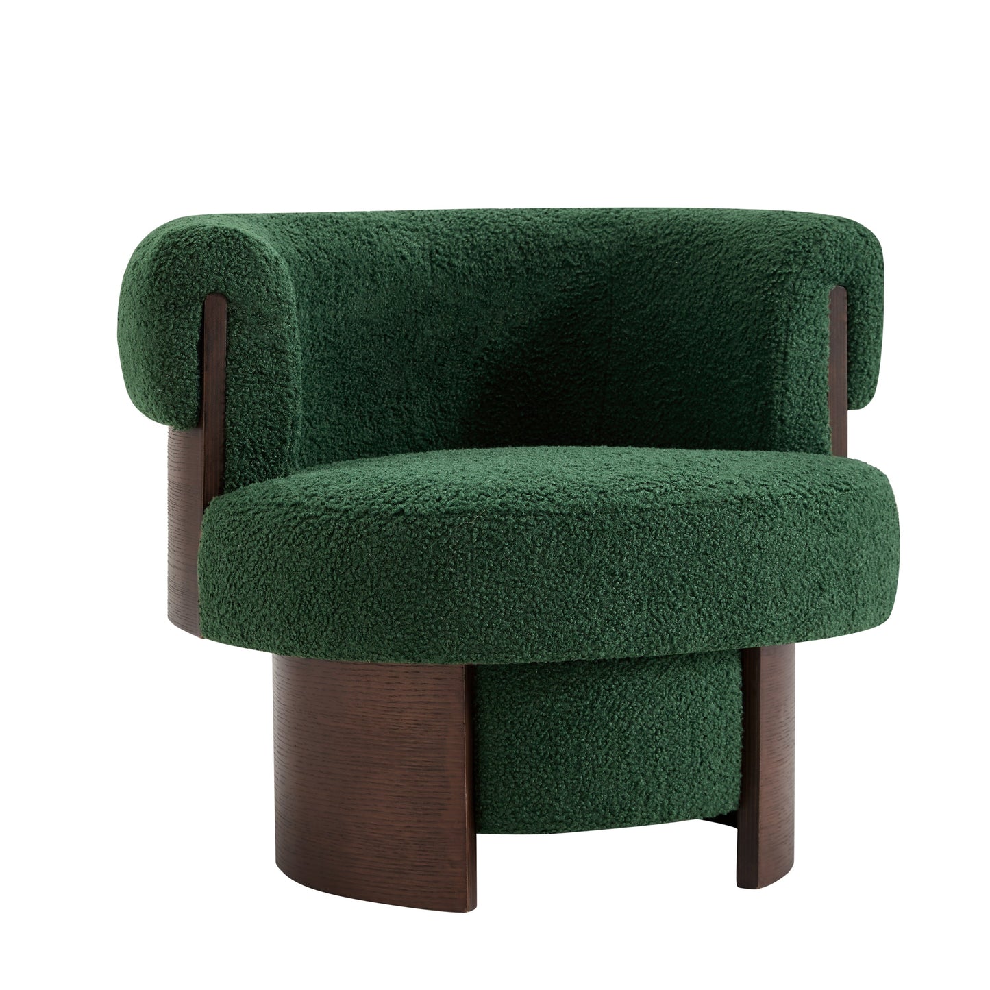 Modern 32" Wide Curved Sculptural Swivel Barrel Chairs - Set of 2