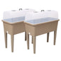 2PCS Raised Garden Bed with Ventilated Transparent Greenhouse Lid