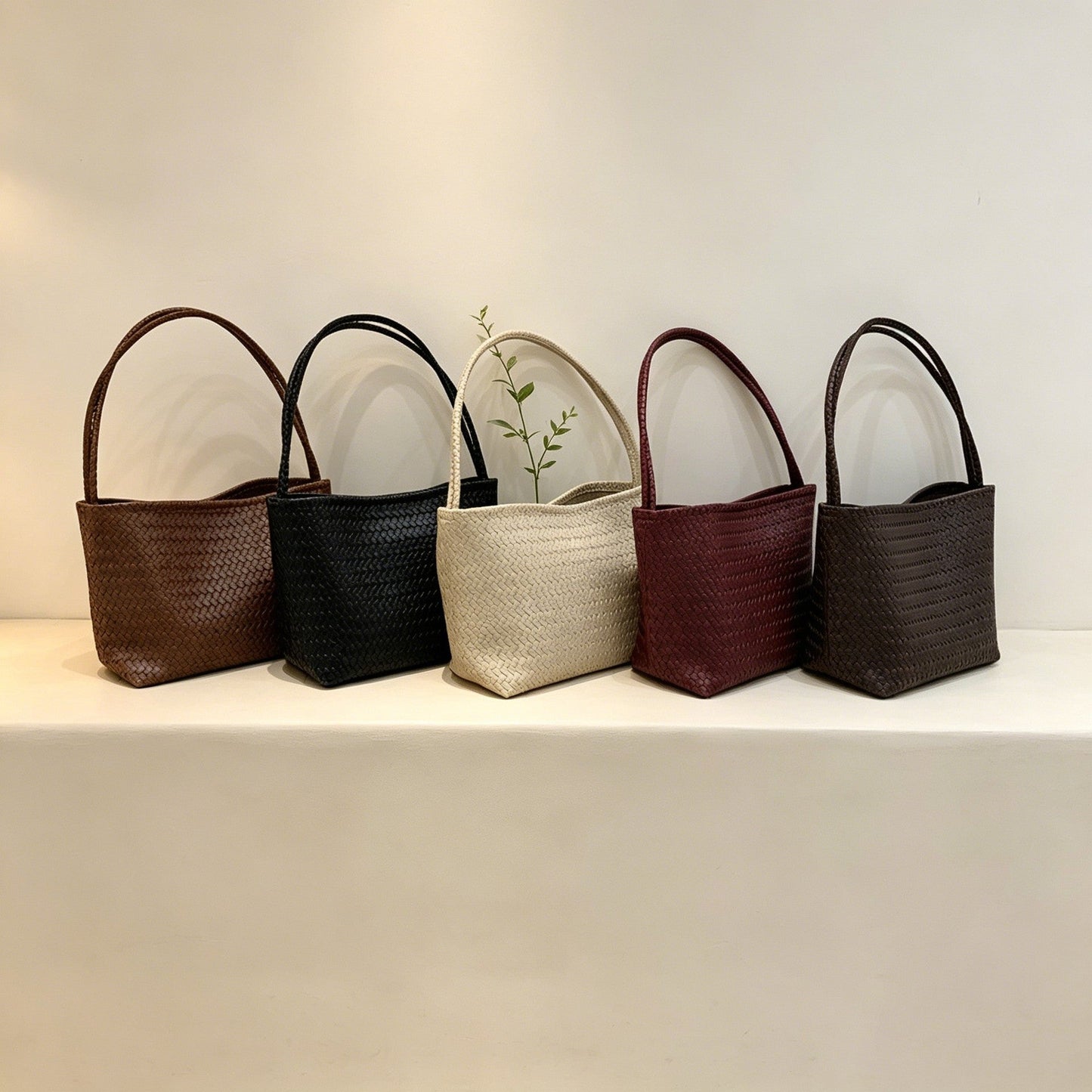 Vintage Woven-pattern Bucket Bag For Women With A Luxurious Feel