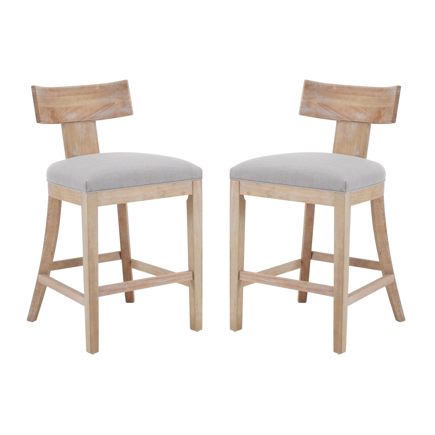 27" Counter Stools Set of 2, Upholstered Counter Height Bar Stools