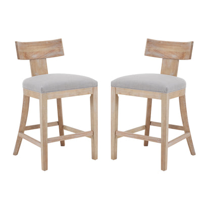 27" Counter Stools Set of 2, Upholstered Counter Height Bar Stools