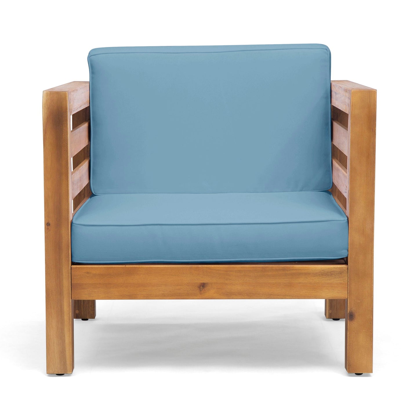 Outdoor Acacia Wood Patio Chair With Fabric Cushion