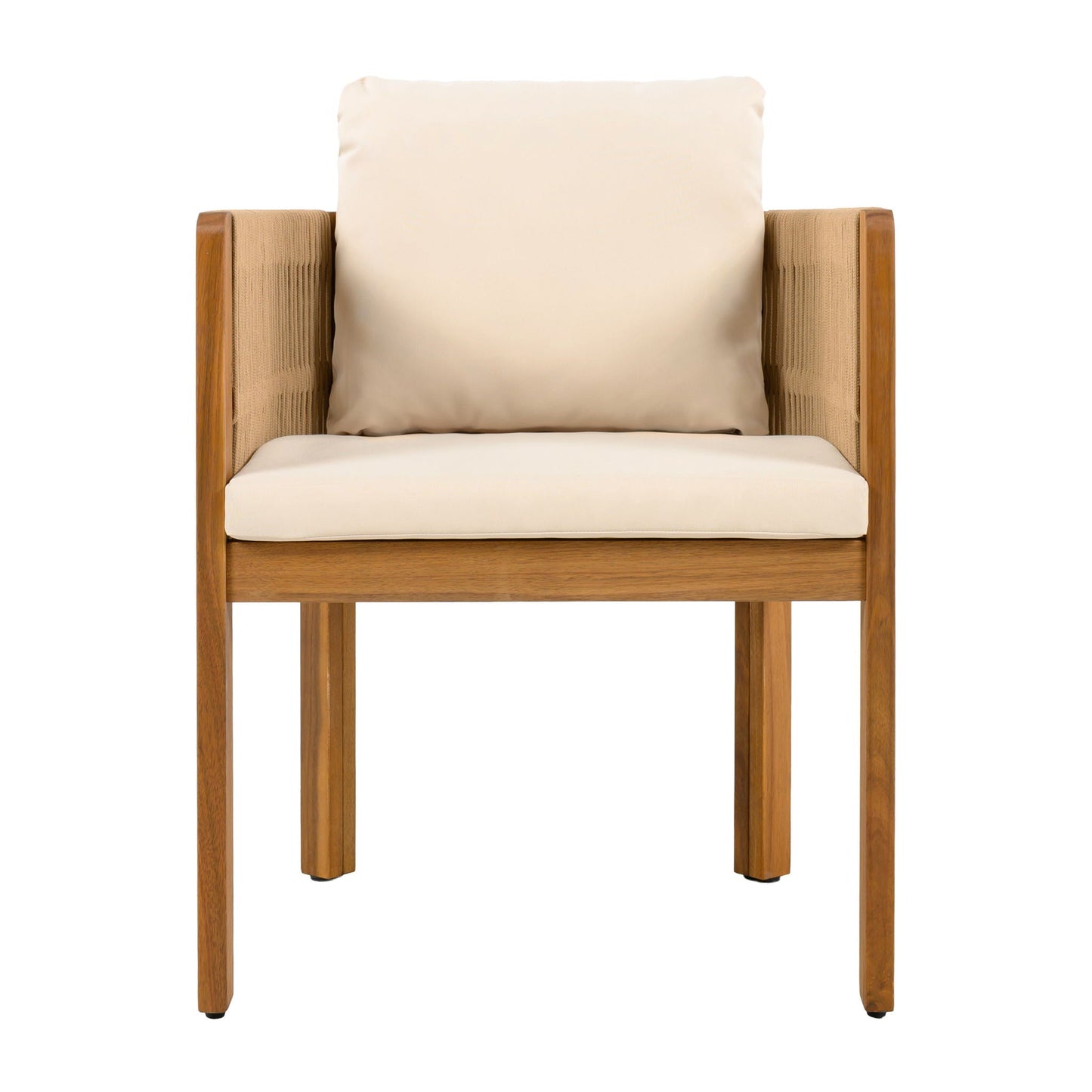 7 Piece Outdoor Dining Set With Table And Chairs - Beige / Brown