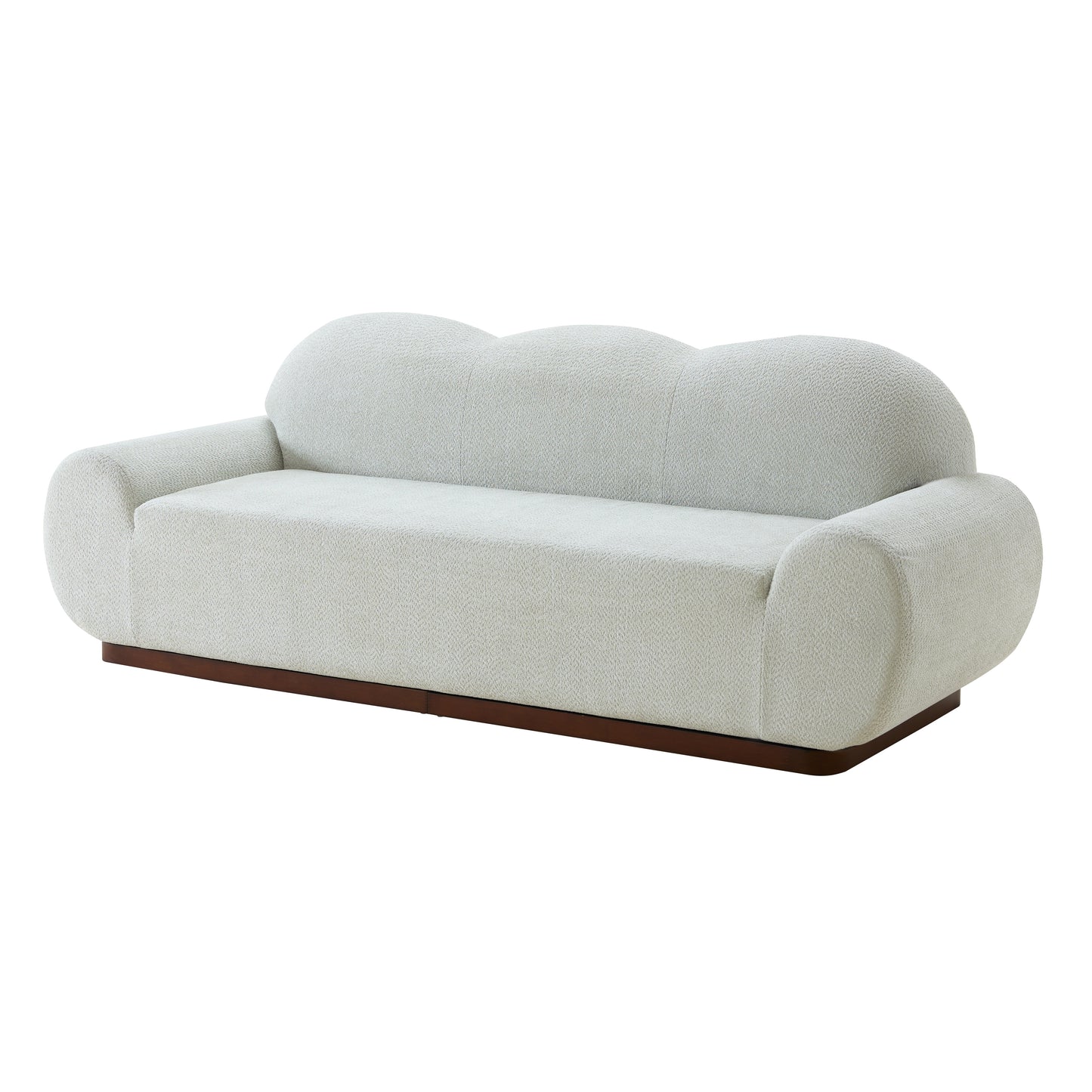 88in Round Arm Cloud Curved 3-Seater Modern Upholstered Boucle Sofa