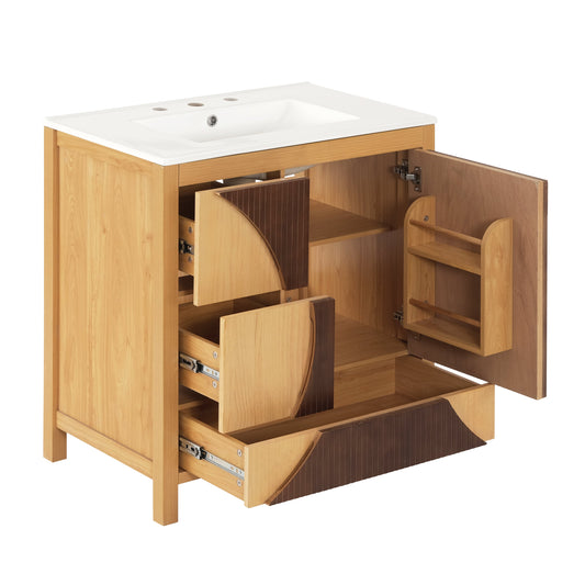 30 Inch Mid-Century Modern Bathroom Vanity with Sink
