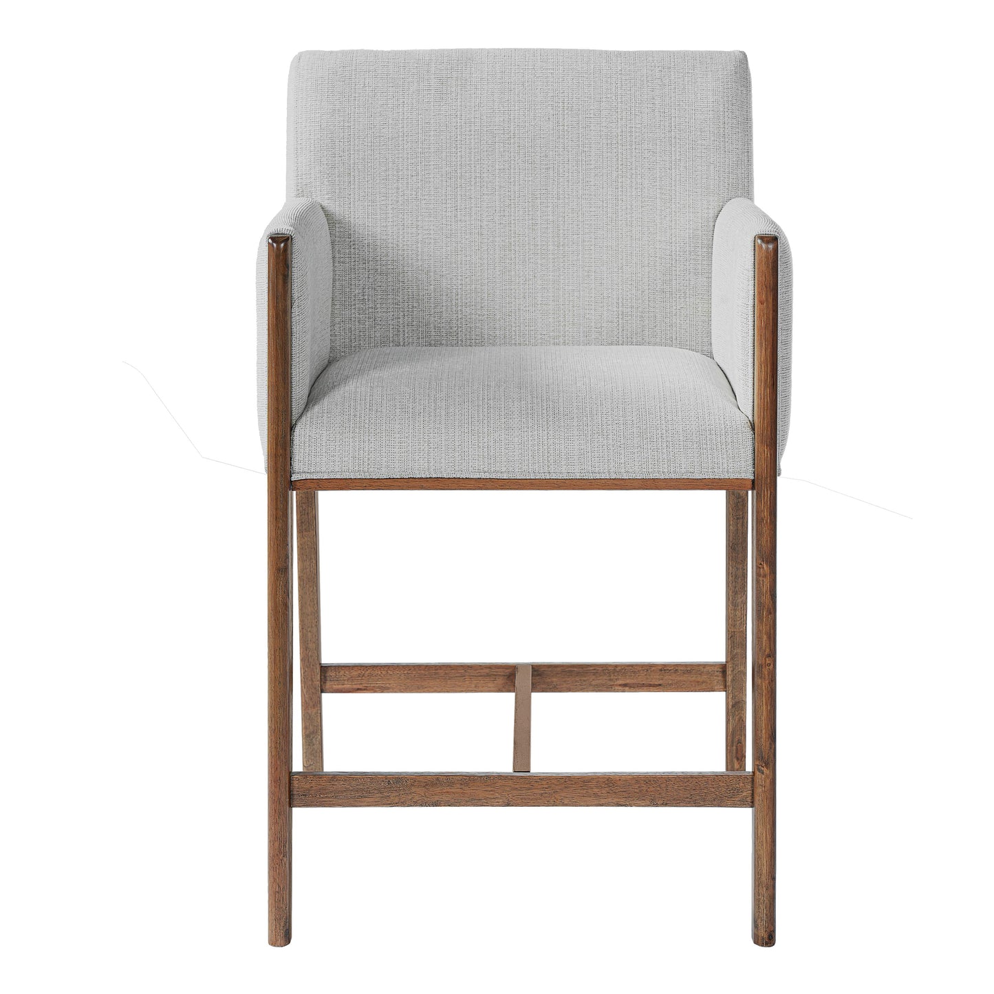 24'' Seat Height Upholstered Counter Stools with Arms for Kitchen Island/Dining Room, Set of 2