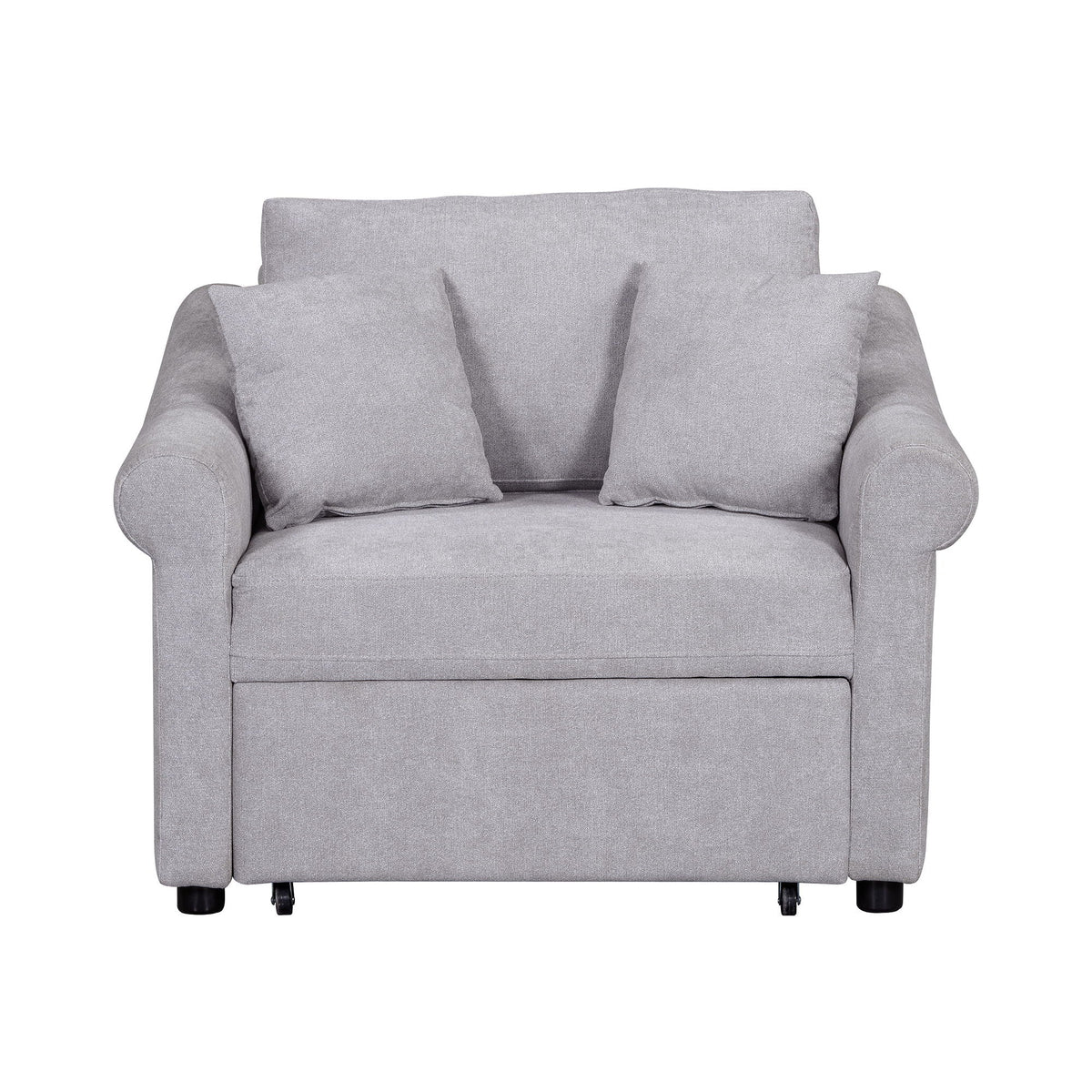 Convertible Sleeper Chair With Adjustable Backrest, 3 In 1 Lounger Chair Turns Into Bed, Single Bed For Living Room