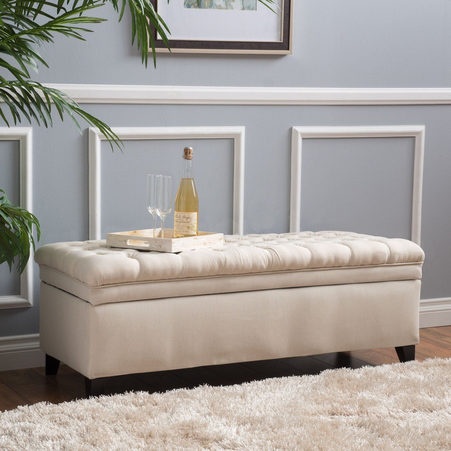 Juliana Storage Ottoman With Birch Legs