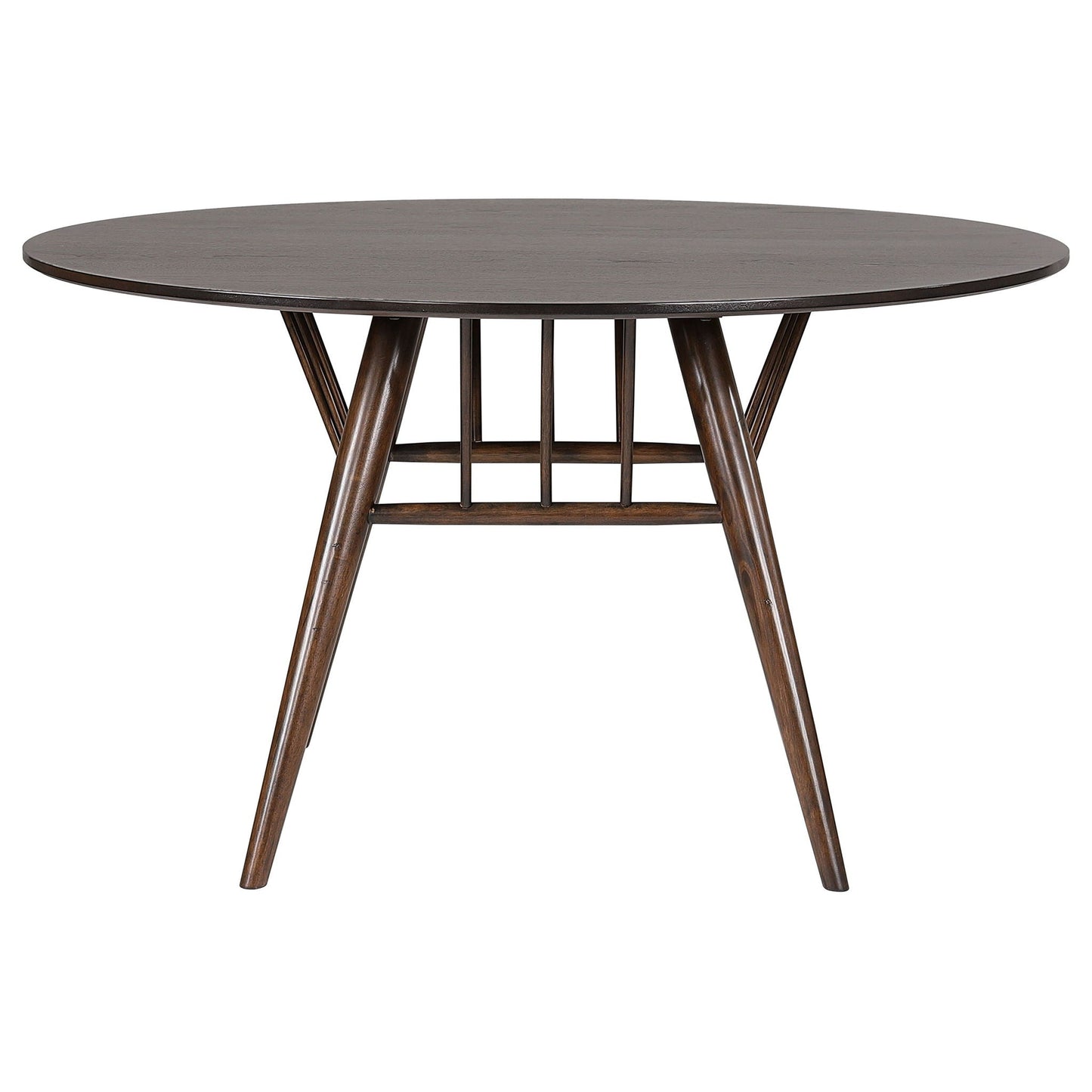 Shirley - 5 Piece Round Dining Table Set With Cushioned Chairs - Dark Walnut