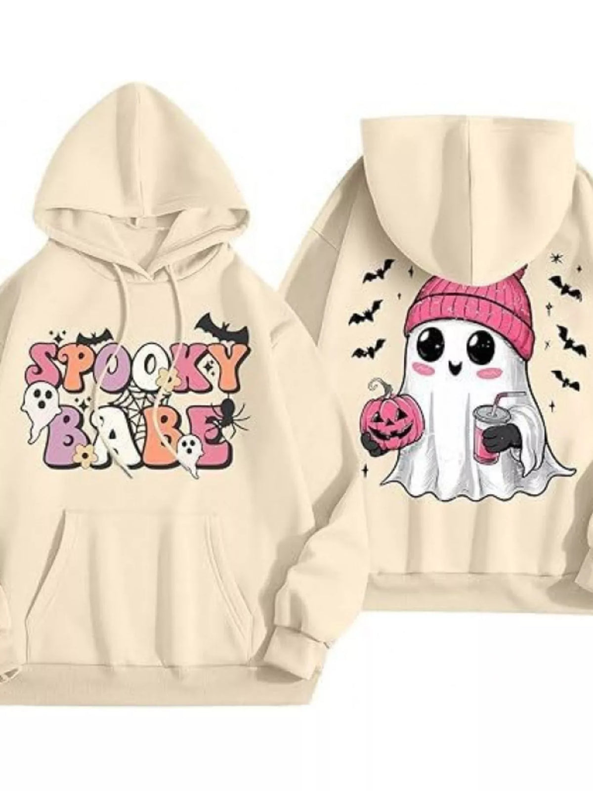 Halloween Graphic Long Sleeve Hoodie