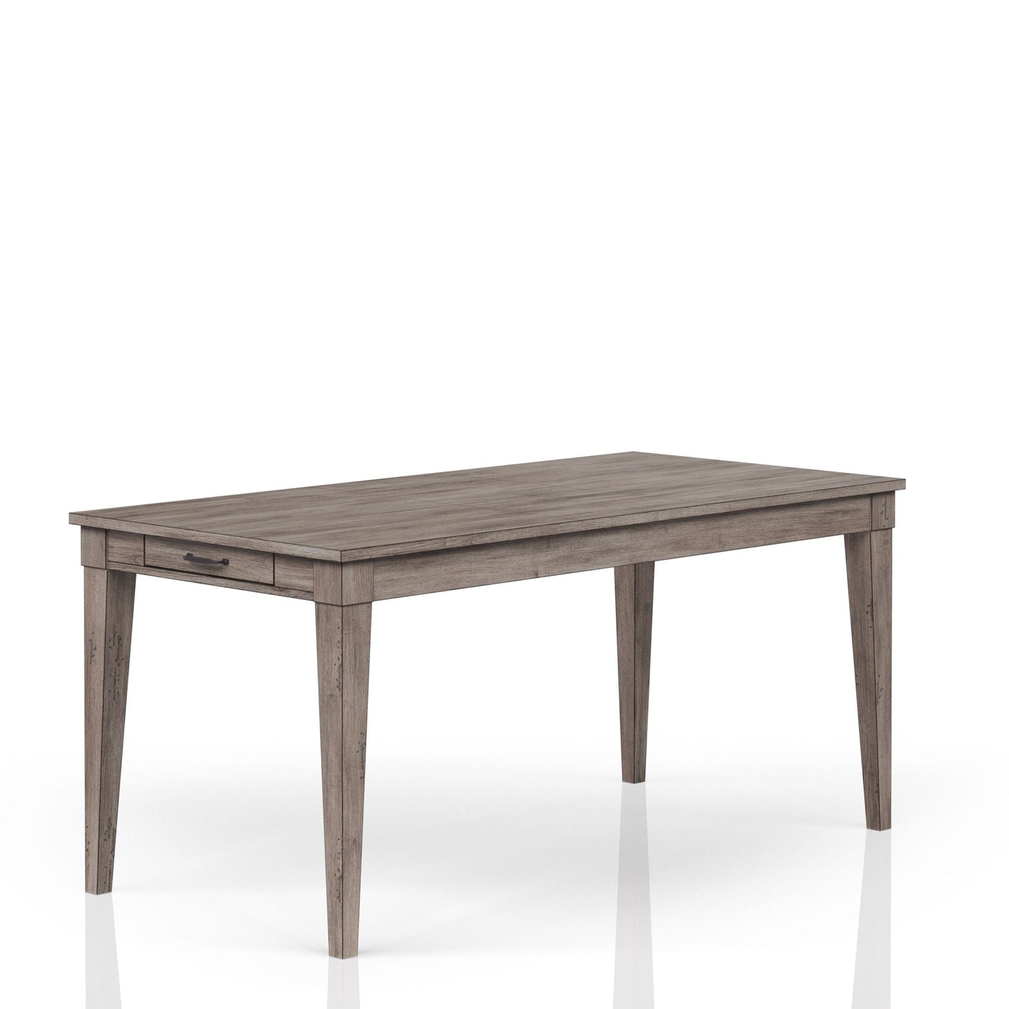 Rustic Dining Table 2 Storage Drawers And Leaf - Gray