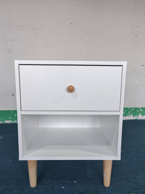 23.22"H Wooden Nightstand with One Drawer and Shelf