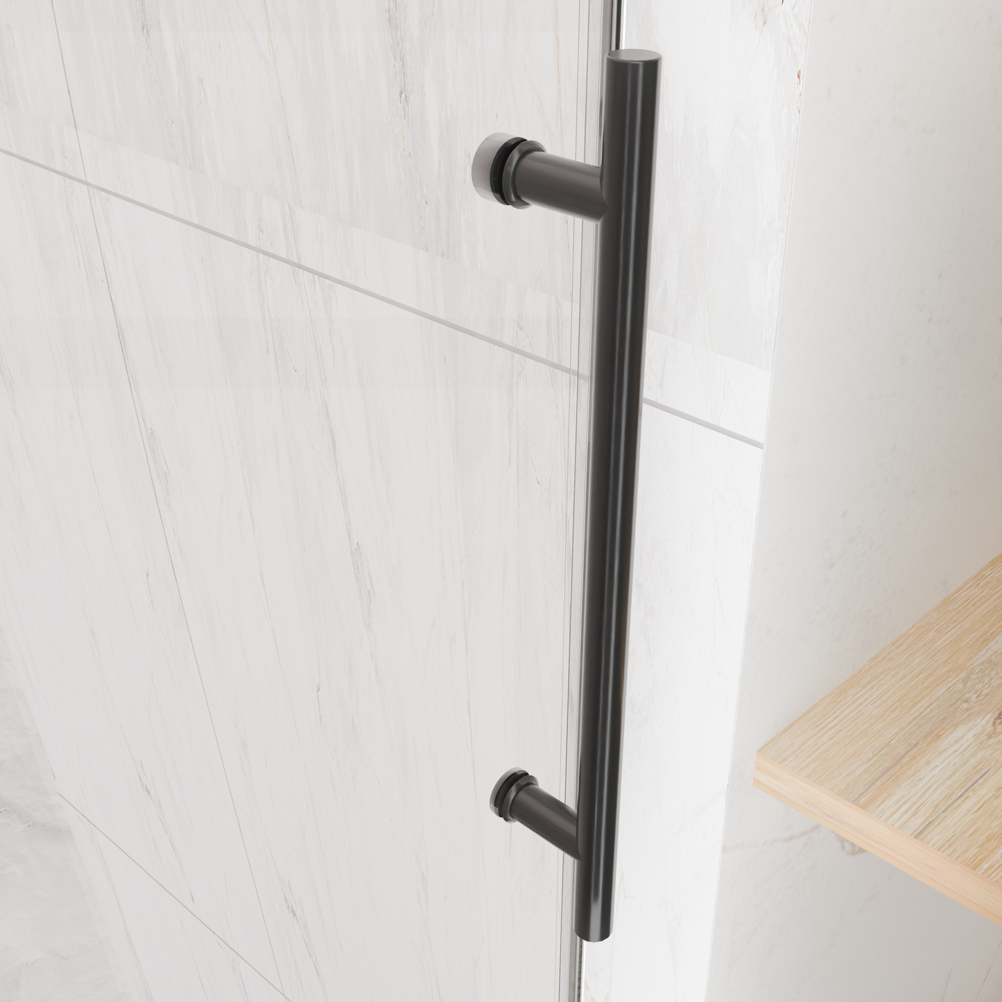 56-60"W x 76"H Frameless Sliding Shower Door with Premium Tempered Glass