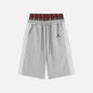 Retro Striped Embroidered Athletic Shorts