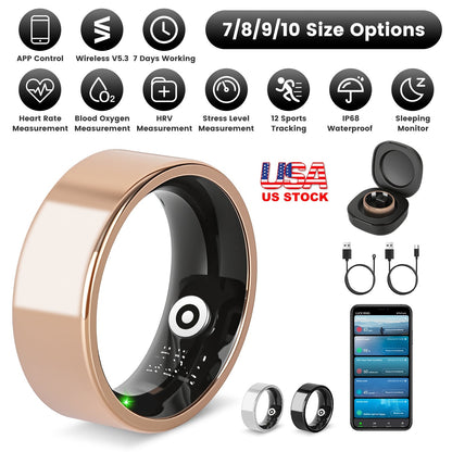 Smart Ring Health Tracker with Sleep & Fitness Monitoring