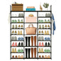 9 Tiers Shoe Rack Metal Shoe Storage Shelf Free Standing Large Shoe Stand 50-55 Pairs Shoe Tower Unit Tall Shoe Organizer with 2 HooksÊfor Entryway Cl
