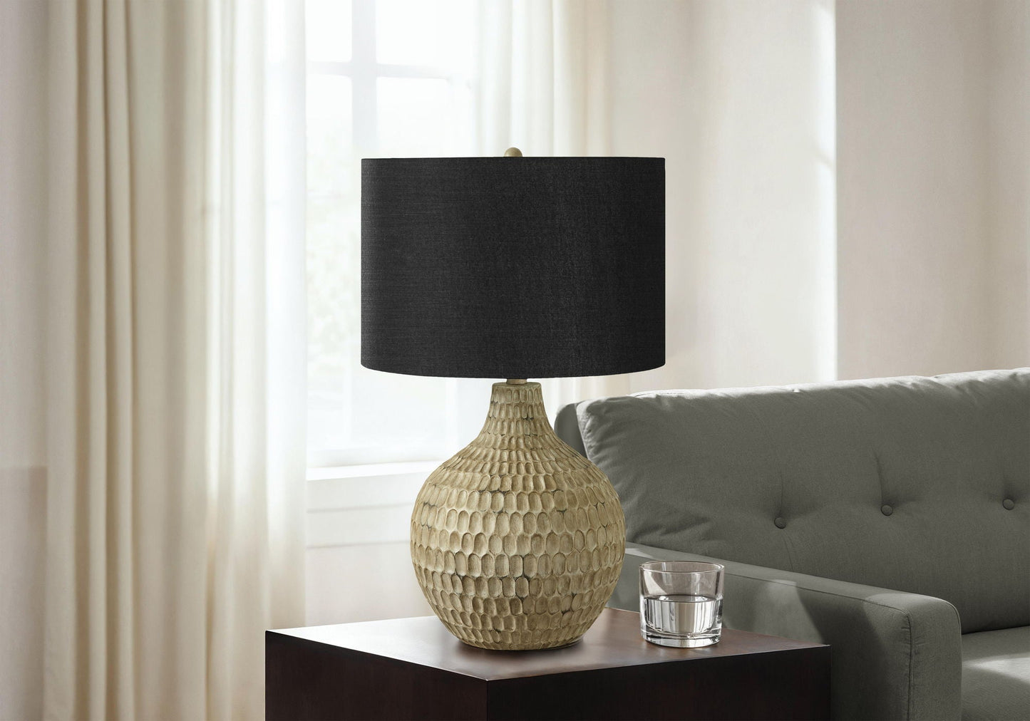 Lighting, Table Lamp, Resin, Contemporary - Brown