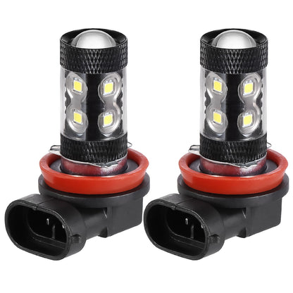 2PCS 800LM 50W H8/H9/H11 LED Fog DRL Light Bulb IP68 Waterproof 10 2835 LEDs 360¡ Beam Angle 6000K White