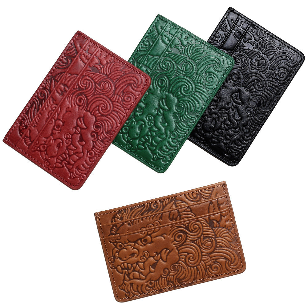 Mens And Womens Genuine Leather Ultra-thin Card Holder ID Case