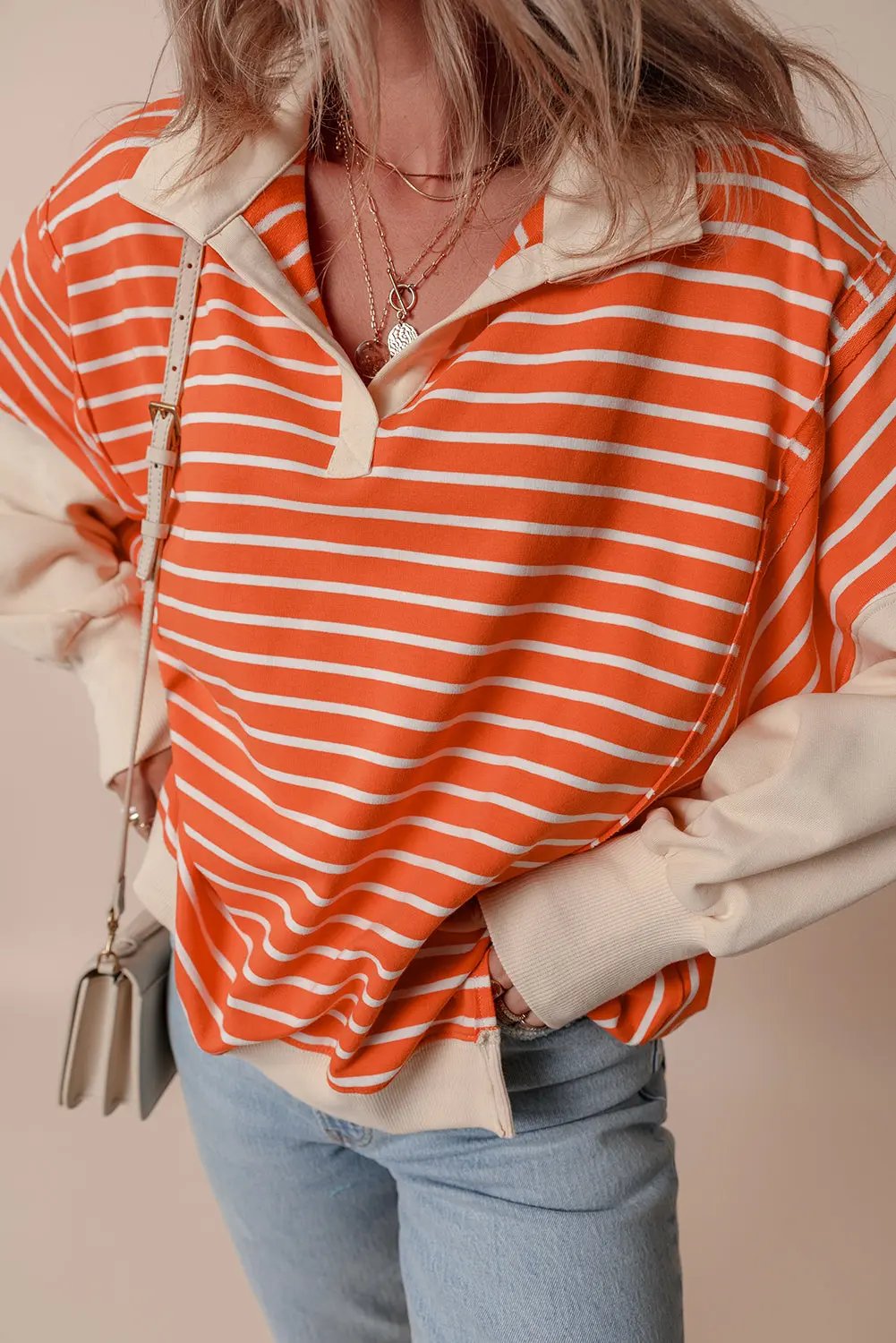 Women's Pullover Sweatshirt Women's Pullover - Color Block Striped - Casual Daily Sweatshirt