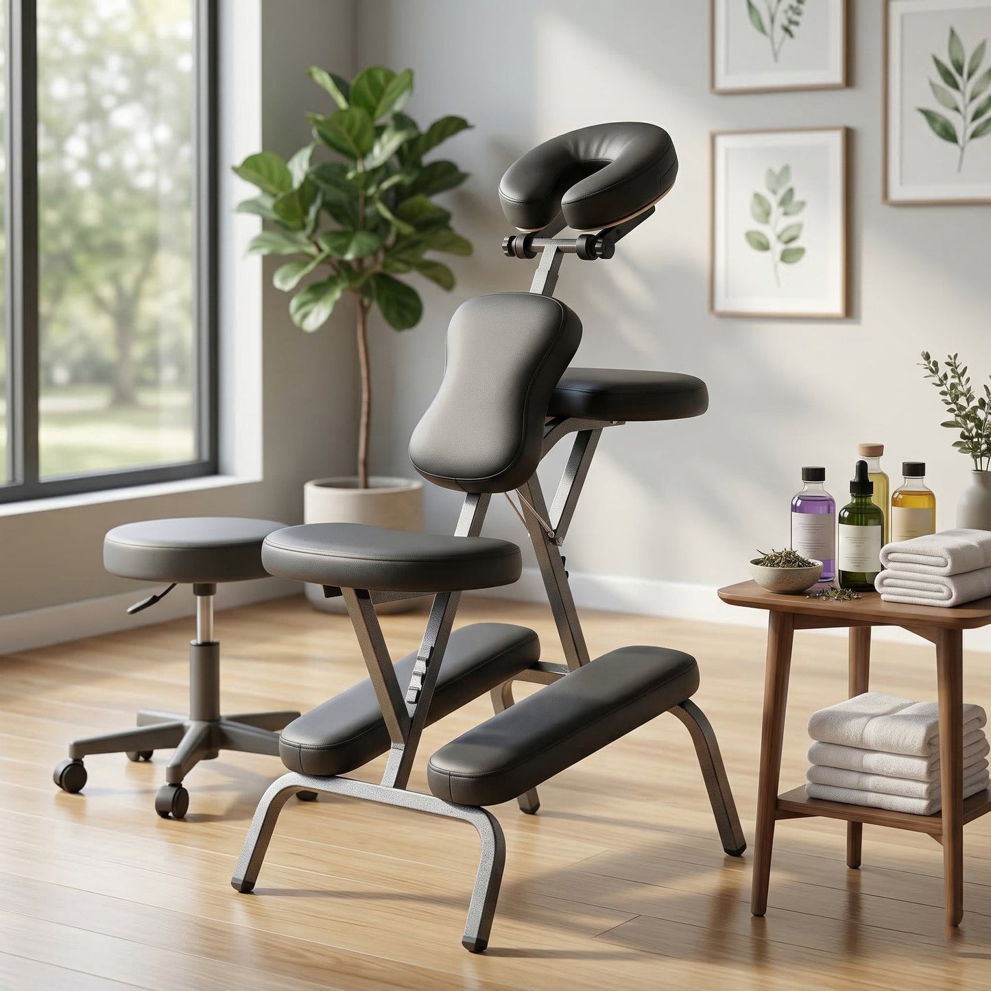 Portable Massage Chair for Tattoo and Spa with Adjustable Face Cradle and Carrying Bag