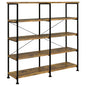 Analiese 63-inch 4-shelf Double Bookshelf Rustic Nutmeg