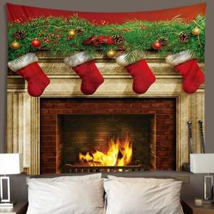 Flower-shaped Christmas Stockings Fireplace Bedroom Decoration Tapestry