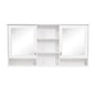 Wall Mount Mirror Cabinet With Adjustable Shelves - White