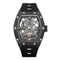 Barrel-shaped Watch With A Steel Case Full Skeleton Automatic Movement
