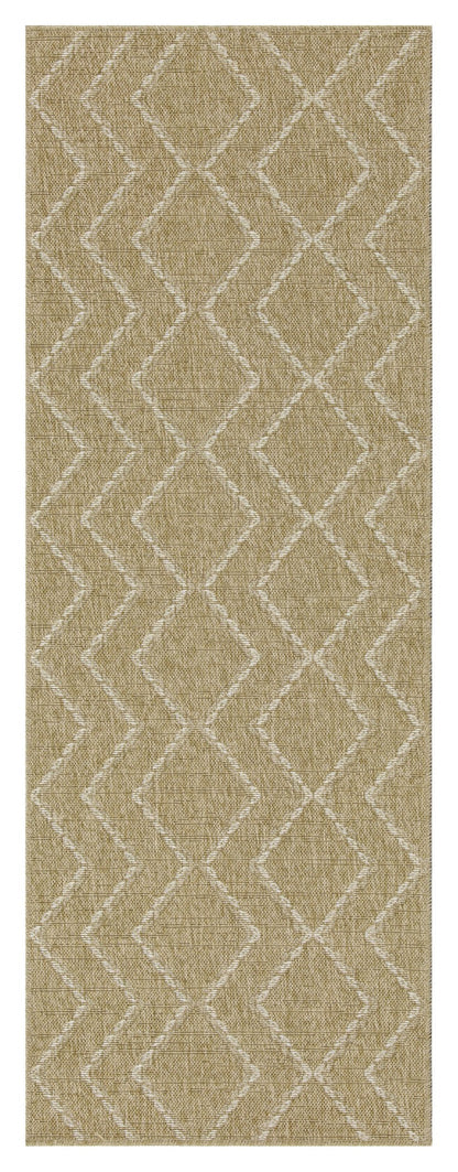 Earth GC_NTL1011 Jute/White 5 ft. 3 in. x 7 ft. 3 in. Indoor/Outdoor Area Rug