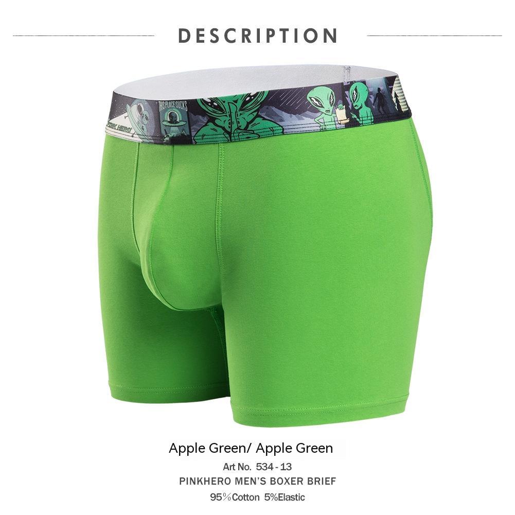 RED Cotton  SPACE ALIENS | Men's Cotton Stretch Cartoon Print Breathable Underwear