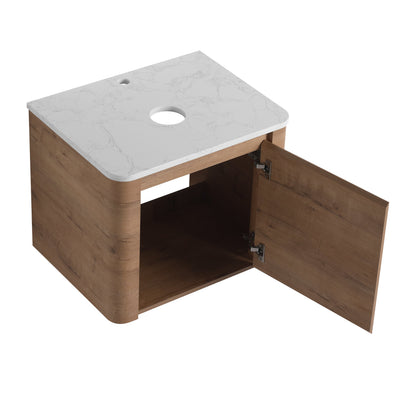 24'' Wall-Mounted Bathroom Vanity with Soft-Close Door