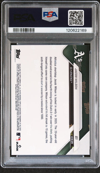 Graded 2025 Topps Now Jacob Wilson #61 Gold Foil /50 Rookie RC Baseball Card PSA 9 Mint
