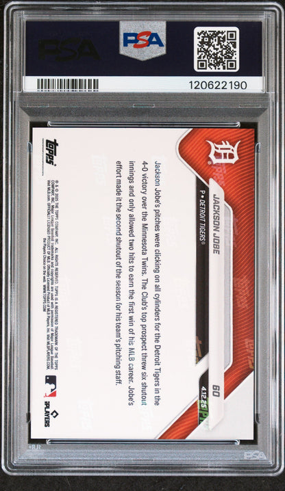 Graded 2025 Topps Now Jackson Jobe #60 Orange Foil /25 Rookie RC Baseball Card PSA 9 Mint
