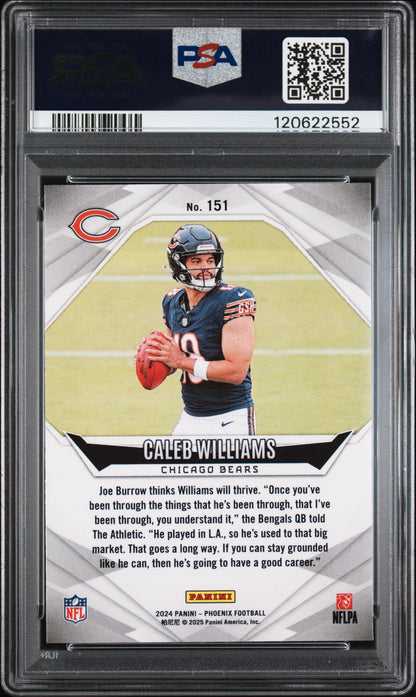 Graded 2024 Panini Phoenix Caleb Williams #151 Rookie RC Football Card PSA 9 Mint