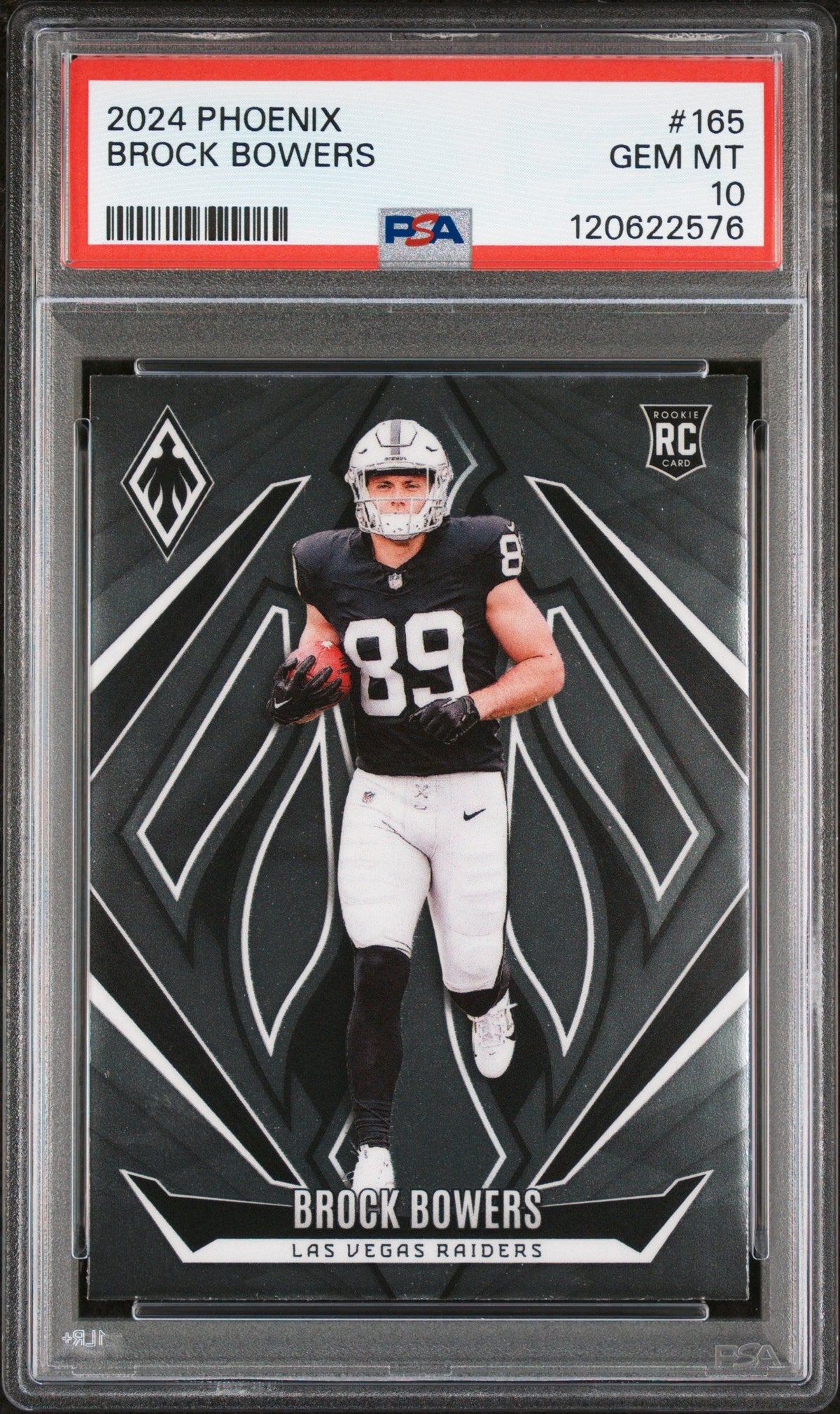 Graded 2024 Panini Phoenix Brock Bowers #165 Rookie RC Football Card PSA 10 Gem Mint