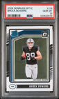 Graded 2024 Panini Donruss Optic Brock Bowers #215 Rookie RC Football Card PSA 10 Gem Mint