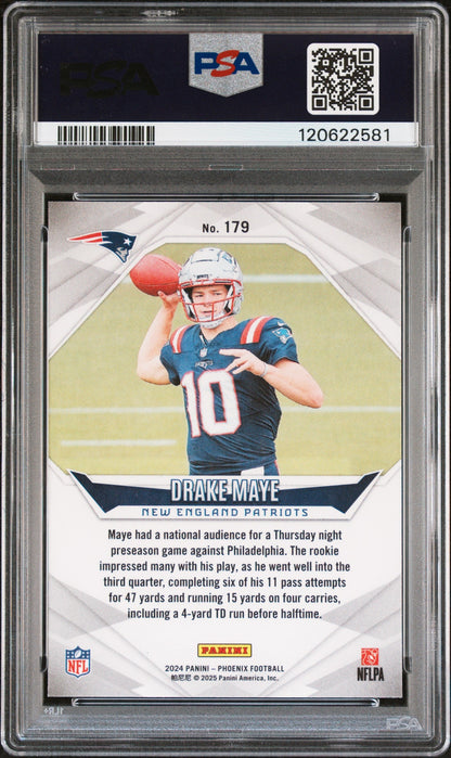 Graded 2024 Panini Phoenix Drake Maye #179 Rookie RC Football Card PSA 9 Mint