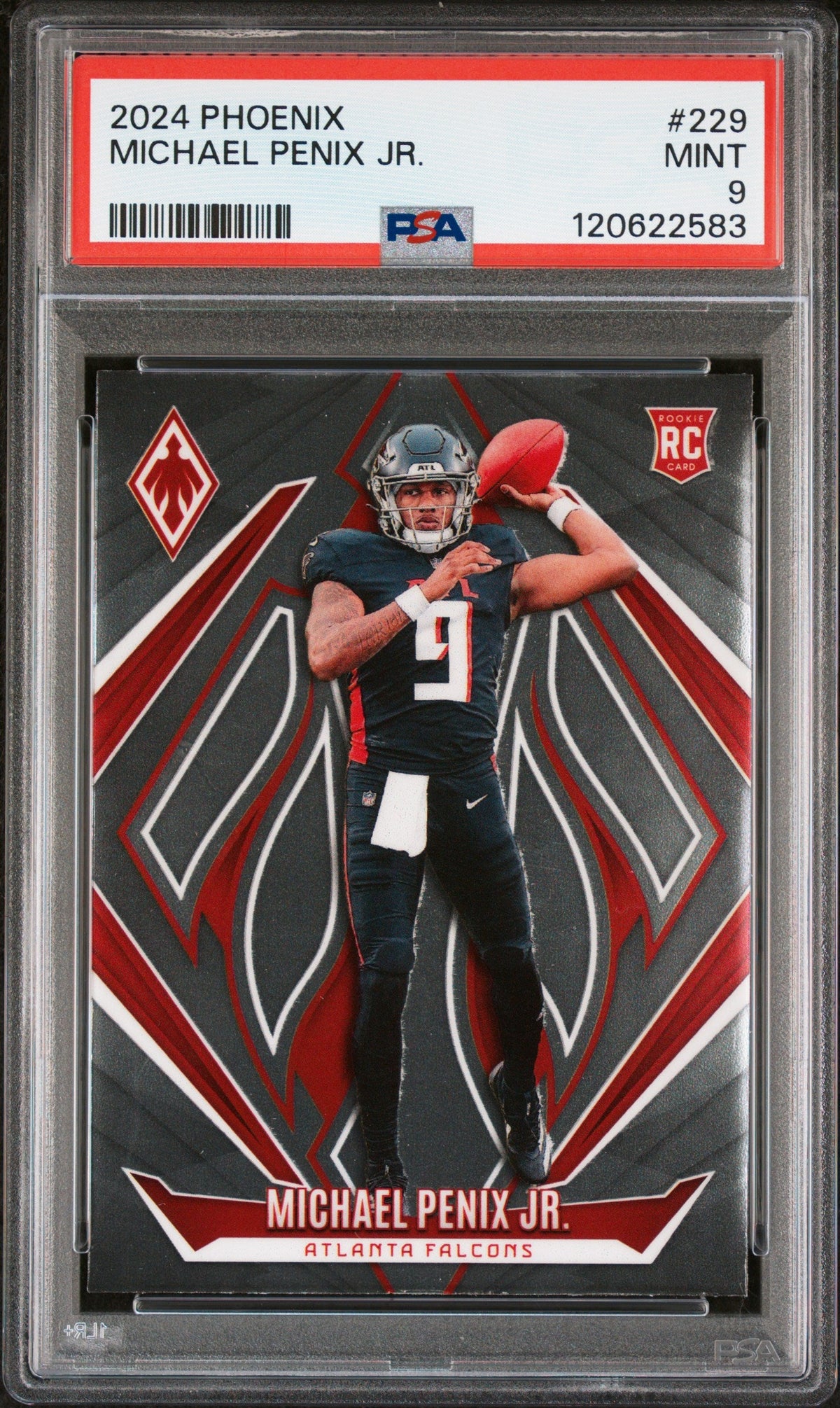 Graded 2024 Panini Phoenix Michael Penix Jr. #229 Rookie RC Football Card PSA 9 Mint